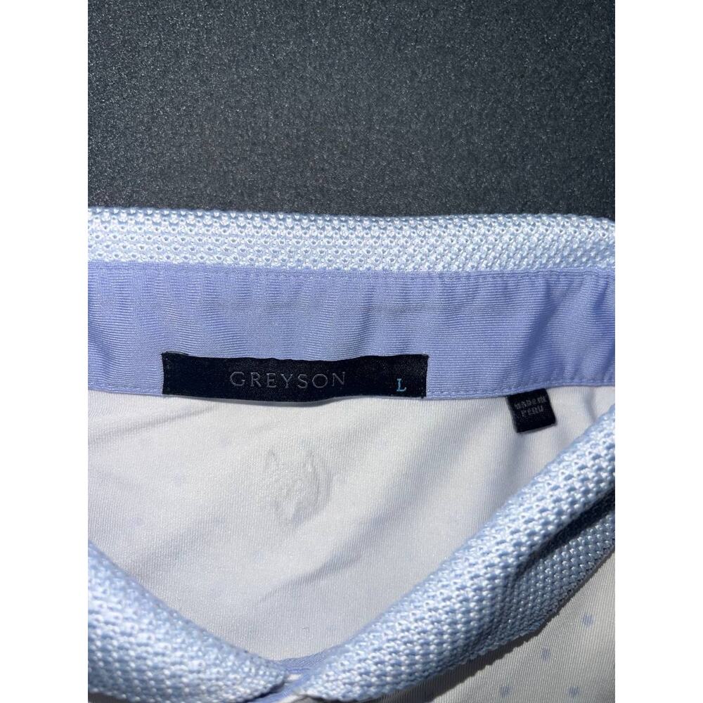 Greyson Polo t-Shirt Y2k Large White Over Print Icon Wolf Golf Course A009388 - Picture 3 of 8